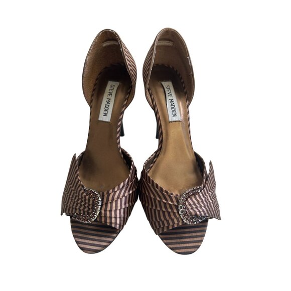 STEVE MADDEN Dolce Brown Striped D’Orsay Heels Size 6.5 - Picture 4 of 8